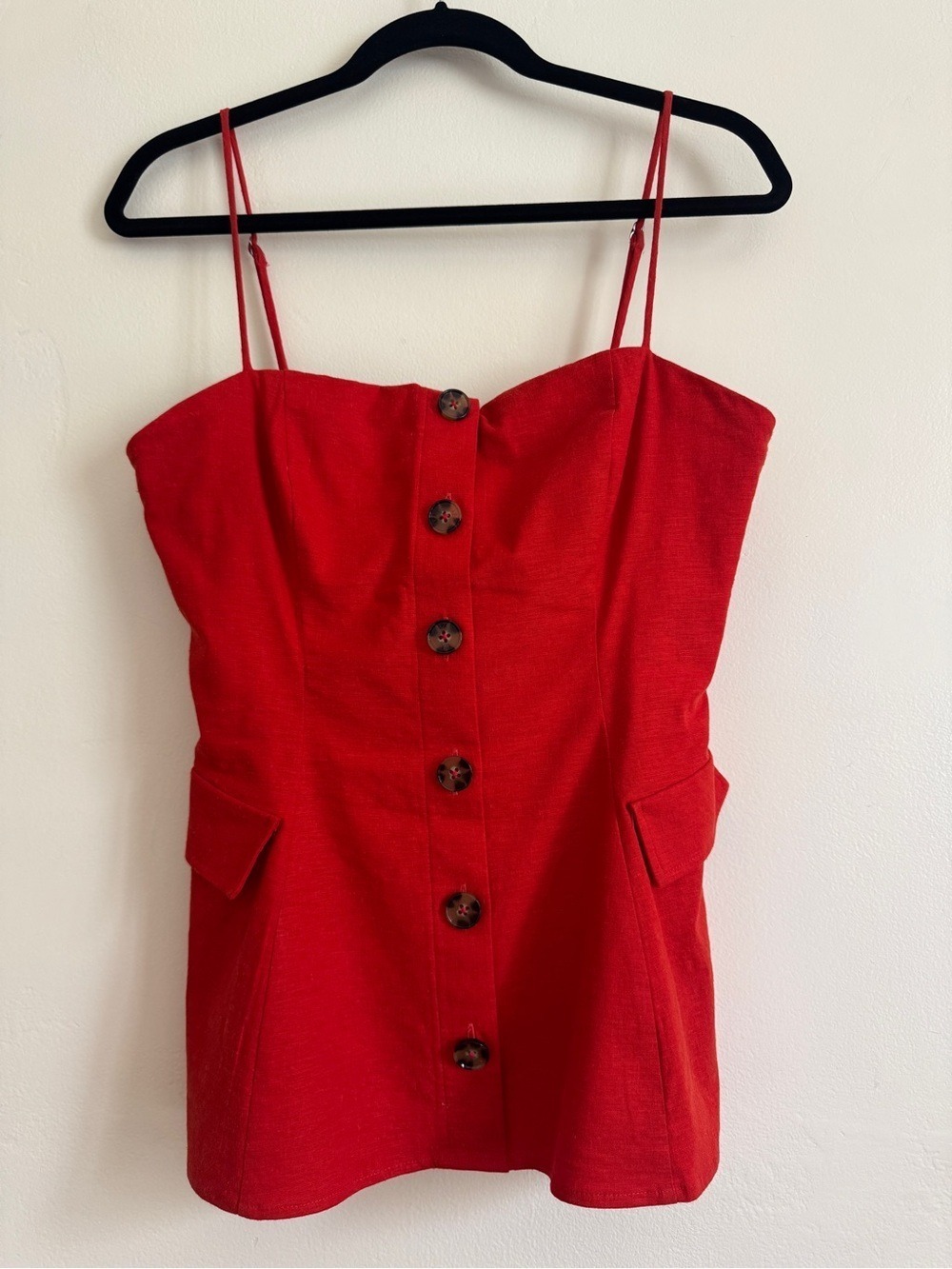 LPA Revolve Romina Red Bustier Top, Size Medium